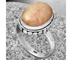 Natural Pink Scolecite Ring size-7 SDR191460 R-1499, 11x14 mm