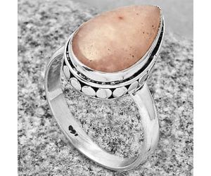 Natural Pink Scolecite Ring size-7 SDR191461 R-1499, 9x15 mm