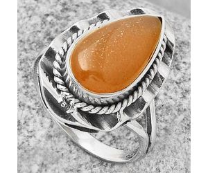 Natural Sunstone - Namibia Ring size-9 SDR191516 R-1212, 9x17 mm