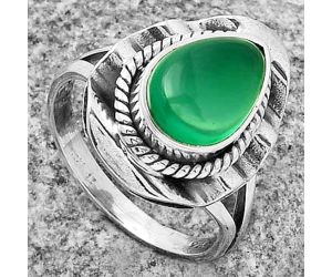Natural Green Onyx Ring size-7.5 SDR191570 R-1212, 8x12 mm