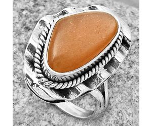 Natural Sunstone - Namibia Ring size-7.5 SDR191575 R-1212, 10x17 mm
