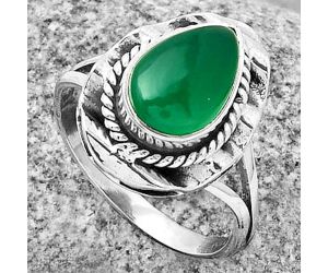 Natural Green Onyx Ring size-9 SDR191589 R-1212, 8x12 mm