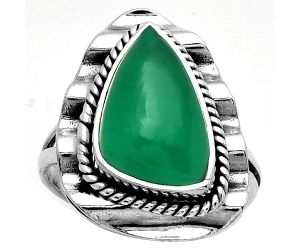 Natural Green Onyx Ring size-8 SDR191590 R-1212, 10x16 mm