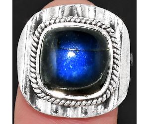 Blue Fire Labradorite - Madagascar Ring size-7 SDR191609 R-1212, 12x12 mm