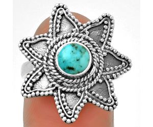 Natural Turquoise Morenci Mine Ring size-7.5 SDR191682 R-1146, 6x6 mm