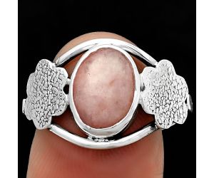 Natural Pink Scolecite Ring size-8 SDR192502 R-1497, 8x11 mm