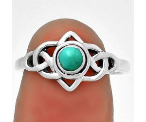 Natural Persian Turquoise Ring size-7.5 SDR192635, 4x4 mm
