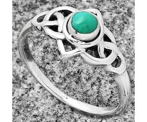 Natural Persian Turquoise Ring size-7.5 SDR192635, 4x4 mm