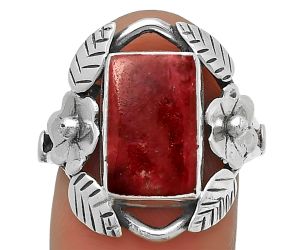 Floral - Natural Pink Thulite - Norway Ring size-8 SDR192788 R-1352, 8x13 mm