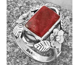 Floral - Natural Pink Thulite - Norway Ring size-8 SDR192788 R-1352, 8x13 mm