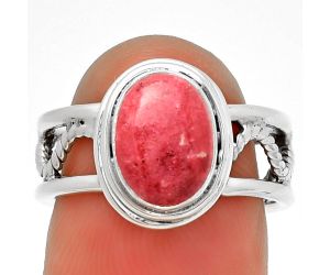Natural Pink Thulite - Norway Ring size-6 SDR192864, 7x10 mm