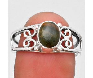 Adjustable - Chrome Chalcedony Ring size-8.5 SDR193141 R-1143, 6x8 mm