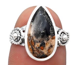 Spiral - Palm Root Fossil Agate Ring size-7 SDR193403 R-1062, 9x16 mm