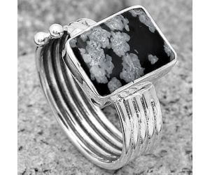 Natural Snow Flake Obsidian Ring size-7 SDR193992 R-1492, 9x12 mm