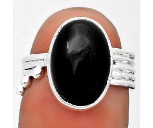 Natural Black Onyx - Brazil Ring size-7 SDR194004 R-1492, 10x14 mm