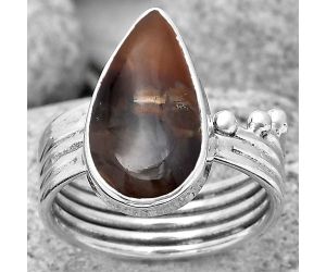 Natural Red Palm Root Agate Ring size-7 SDR194011, 9x16 mm