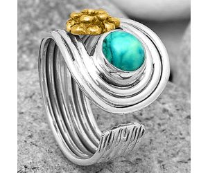 Two Tone Flower - Turquoise Magnesite Ring size-8 SDR194029 R-1491, 7x7 mm