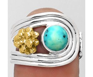 Two Tone Flower - Turquoise Magnesite Ring size-7 SDR194032 R-1491, 7x7 mm