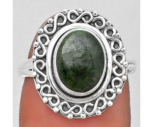Natural Serpentine Ring size-7.5 SDR194198 R-1164, 8x10 mm