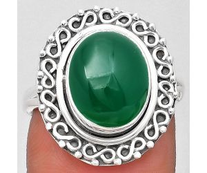 Natural Green Onyx Ring size-9 SDR194199 R-1164, 10x12 mm