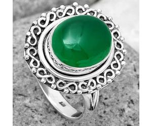 Natural Green Onyx Ring size-9 SDR194199 R-1164, 10x12 mm