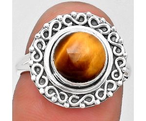 Natural Tiger Eye - Africa Ring size-7.5 SDR194201 R-1164, 9x9 mm