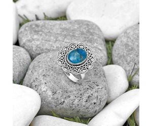 Filigree - Natural Neon Blue Apatite Ring size-7 SDR194388 R-1337, 9x12 mm