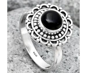 Natural Black Onyx - Brazil Ring size-7.5 SDR194492 R-1256, 7x7 mm