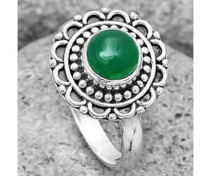 Natural Green Onyx Ring size-9.5 SDR194500 R-1256, 7x7 mm