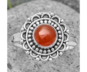 Natural Carnelian Ring size-9.5 SDR194509 R-1256, 7x7 mm