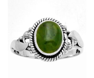 Natural Chrome Chalcedony Ring size-7 SDR194672 R-1405, 7x9 mm