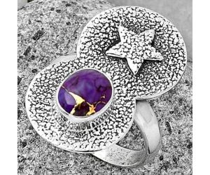 Star - Natural Copper Purple Turquoise Ring size-8 SDR194840 R-1290, 7x9 mm