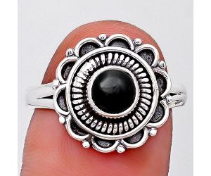 Natural Black Onyx - Brazil Ring size-8.5 SDR195169 R-1256, 6x6 mm