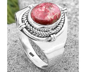 Natural Pink Thulite - Norway Ring size-9 SDR196652, 8x10 mm