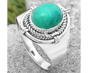 Natural Turquoise Magnesite Ring size-8 SDR196659 R-1539, 8x10 mm