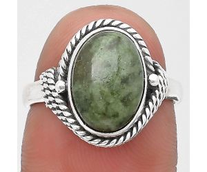 Natural Serpentine Ring size-7 SDR196684 R-1257, 8x12 mm