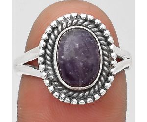 Natural Purple Lepidolite Ring size-8 SDR196709 R-1447, 7x10 mm