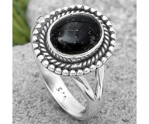 Natural Nuummite Ring size-8.5 SDR196721 R-1447, 8x10 mm