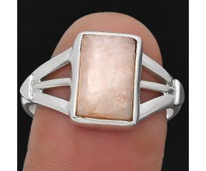 Natural Pink Scolecite Ring size-9.5 SDR196741 R-1535, 8x12 mm