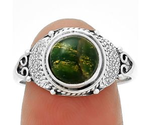 Natural Green Fuchsite Ring size-8.5 SDR196809 R-1419, 8x8 mm