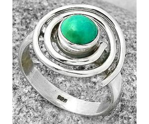 Spiral - Natural Turquoise Magnesite Ring size-8.5 SDR196830 R-1485, 7x7 mm