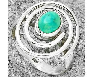 Spiral - Natural Turquoise Magnesite Ring size-7 SDR196841 R-1485, 6x8 mm
