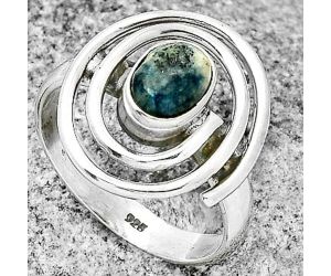 Spiral - Blue Scheelite - Turkey Ring size-8 SDR196852 R-1485, 6x8 mm