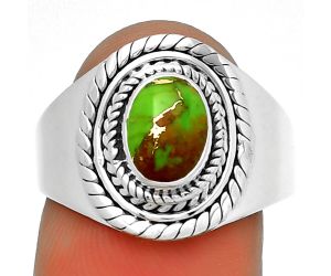 Copper Green Turquoise - Arizona Ring size-8 SDR197083 R-1278, 6x8 mm