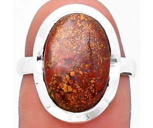 Natural Red Moss Agate Ring size-7.5 SDR197322 R-1059, 11x16 mm