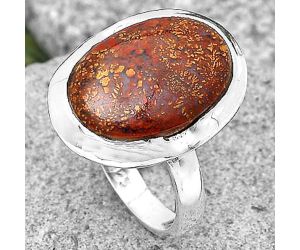 Natural Red Moss Agate Ring size-7.5 SDR197322 R-1059, 11x16 mm