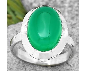 Natural Green Onyx Ring size-6.5 SDR197341 R-1059, 10x14 mm