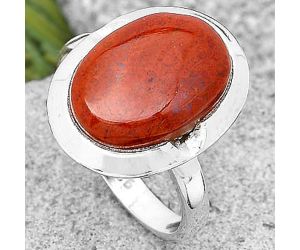 Natural Red Moss Agate Ring size-8.5 SDR197342 R-1059, 12x16 mm