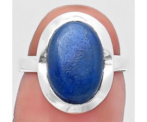 Natural Blue Quartz Ring size-6.5 SDR197351 R-1059, 9x13 mm