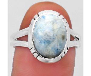 Natural Blue Scheelite - Turkey Ring size-9 SDR197379 R-1418, 10x12 mm